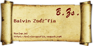 Balvin Zsófia névjegykártya
