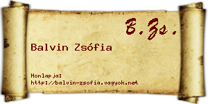 Balvin Zsófia névjegykártya